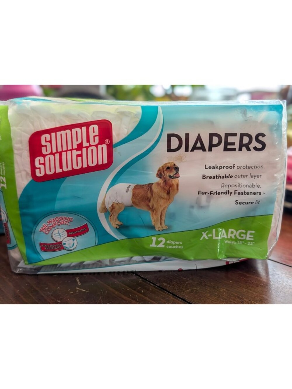 Simple Solution Disposable Dog Diapers X-Large 12-Pack For Incontinence & Travel